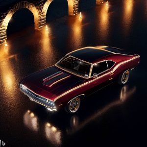 AI Generated Dark Red Muscle Car